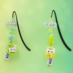 apple cat and candy themed metal hairpin hook bookmark